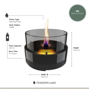 Tenderflame Rosie 18 Black/Smoke Ceramic